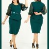 2.12 Short Emerald Green Plus Size Dress