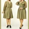 Emerald Goldish Polly swing dress