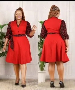 Alternative view of 1.8 Ladies Wear Long Sleeve Button Up V Neck Denim Dress Casual Mini Jeans Dresses with Pockets Plus Size L-4XL