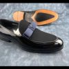 Handmade Genuine Patent Men Shoes Loafers