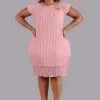 Layered Ruffle Black Mini Plus Size Party Dress