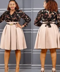 Fashion TURKEY MUSTARD SKATER DRESS