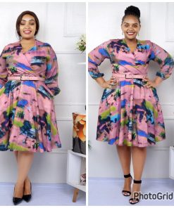 Summer Flower Women Embroidery Dresses Three Quarter Sleeve
