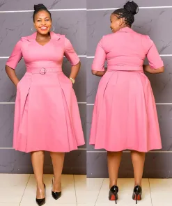 60.5 Pretty in Pink Women's Fit and Flare Dress