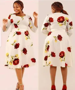Alternative view of quality a line floral skater dress