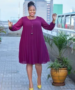 Alternative view of quality chiffon plitted dress