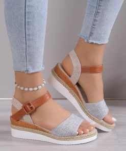 Alternative view of quality denim wedges