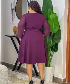 Alternative view of Quality purple skater dress