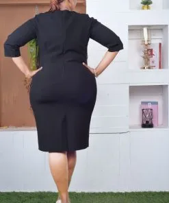 Alternative view of Quality black midi length dress